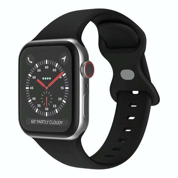 Cinturino in silicone con fibbia a farfalla xDfind per Apple Watch 42 mm / 41 mm / 40 mm / 38 mm (nero)