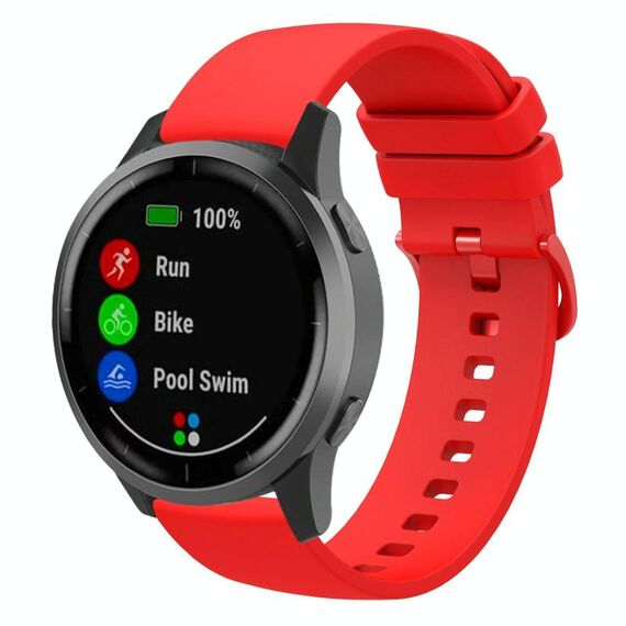 Cinturino per orologio in silicone piatto xDfind da 22 mm (rosso)