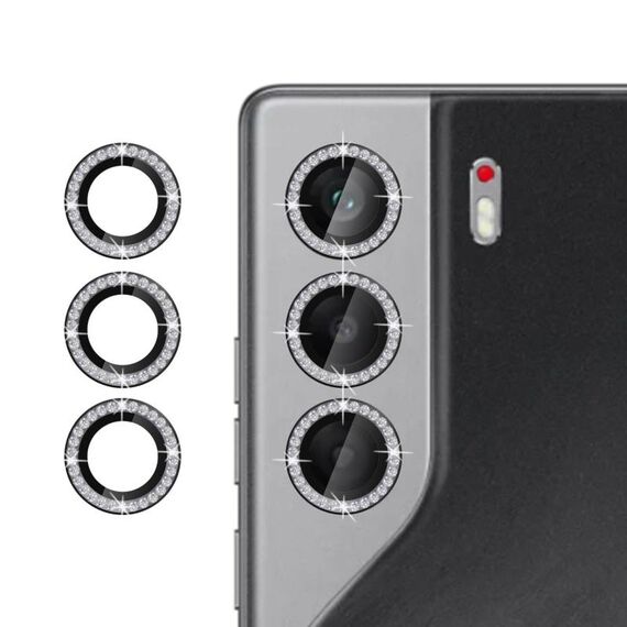 Per Tecno Camon 40 Klebol - Protezione ad anello diamantata per obiettivo della fotocamera individuale (nero)