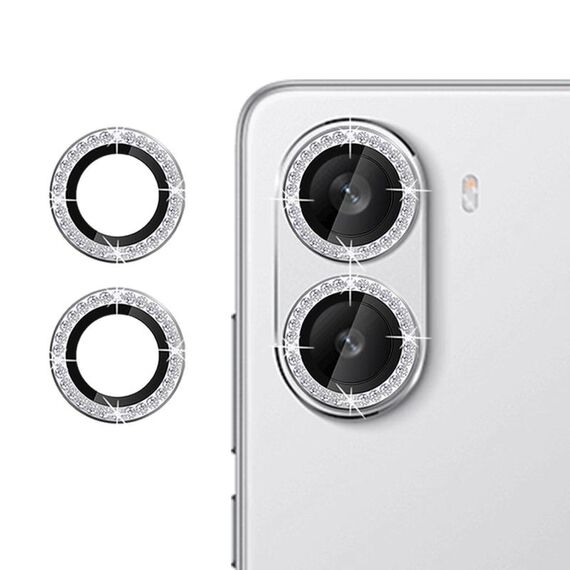 Per Redmi Turbo 4 Klebol - Protezione per obiettivo fotocamera individuale con anello di diamanti (argento)