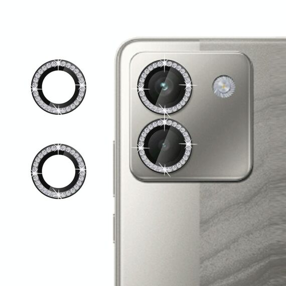Per Xiaomi Poco M7 Pro 5G Klebol - Protezione per obiettivo fotocamera individuale con anello diamantato (nero)