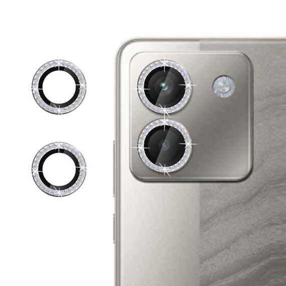 Per Xiaomi Poco M7 Pro 5G Klebol - Protezione individuale per obiettivo fotocamera con anello diamantato (argento)