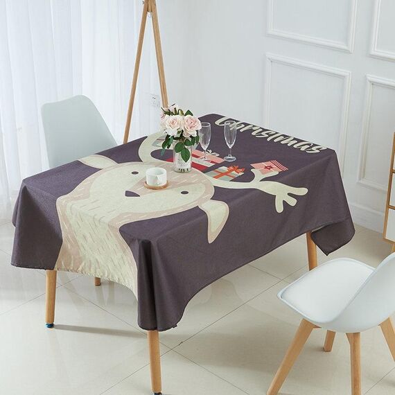 Tovaglia impermeabile in lino criptato per uso domestico, dimensioni: 100x140 cm (cervo grigio scuro)