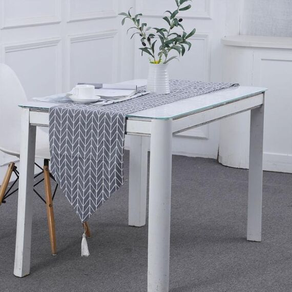 Bandiera da tavolo in lino tovaglietta per il tè in stoffa mobile TV in tessuto per tavolino da caffè, dimensioni: 240x33 cm (albero)
