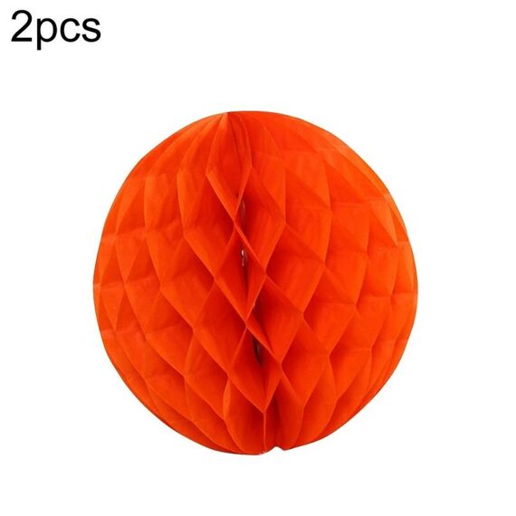 2 pezzi Decorazione della stanza dei matrimoni Decorazione festiva del centro commerciale Lanterna a sfera a nido d'ape in carta, dimensioni: 6 pollici 15 cm (arancione)