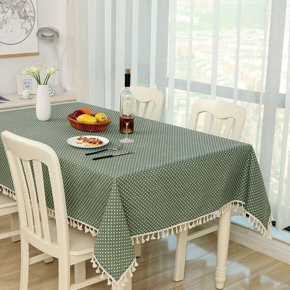 Tovaglia da pranzo in cotone, tovaglia decorativa, dimensioni: 70x70 cm (punti blu)