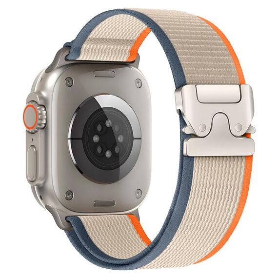 Per Apple Watch 42mm / 41mm / 40mm / 38mm xDfind Cinturino in nylon con fibbia in titanio e bottone a pressione (arancione beige)