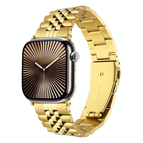 Cinturino in metallo a cinque perline con sgancio rapido per Apple Watch da 42 mm / 41 mm / 40 mm / 38 mm (oro)