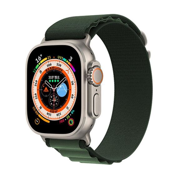 Cinturino per Apple Watch 46 mm / 49 mm / 45 mm / 44 mm xDfind Aline Nylon Loop (verde militare)