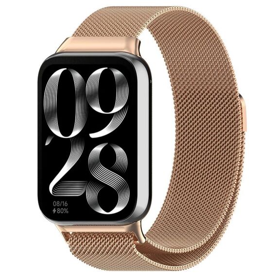 Cinturino in maglia d'acciaio magnetica Milan per Xiaomi Smart Band 9 Pro / 8 Pro xDfind (oro rosa)