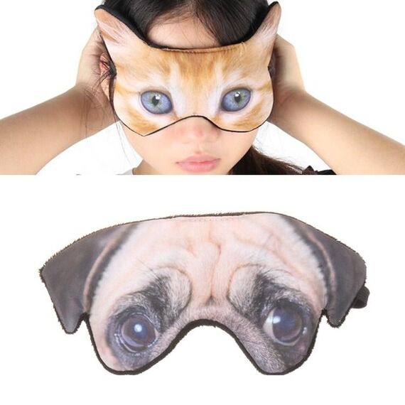 Maschera per occhi 3D Ombreggiatura Maschera per occhi stampata con animali dei cartoni animati che dorme