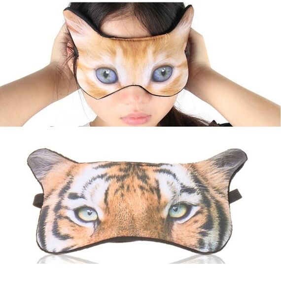 Maschera per occhi 3D Ombreggiatura Maschera per occhi stampata con animali del fumetto che dorme (Tigre)