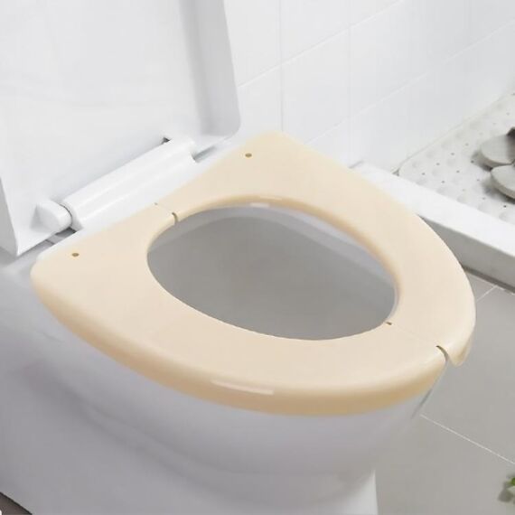 Tappetino per WC pieghevole portatile da viaggio Tappetino per coprisedile in plastica impermeabile (bianco crema)