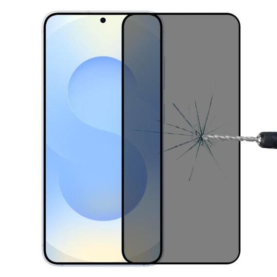 Pellicola in vetro temperato anti-spia per Samsung Galaxy S25 5G, copertura completa, supporto sblocco con impronta digitale