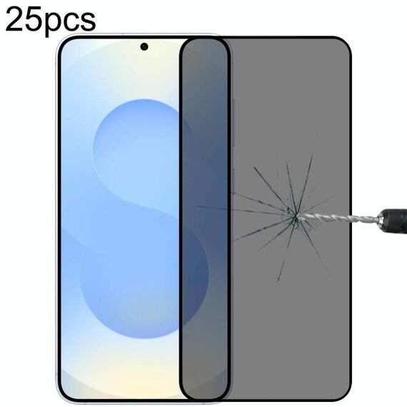 Per Samsung Galaxy S25+ 5G, 25 pezzi, pellicola in vetro temperato anti-spia a copertura totale, supporta lo sblocco con impronta digitale