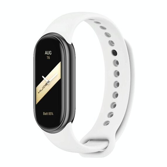 Cinturino per orologio in silicone tinta unita con fibbia in metallo xDfind per Xiaomi Smart Band 10/9/8 (bianco)