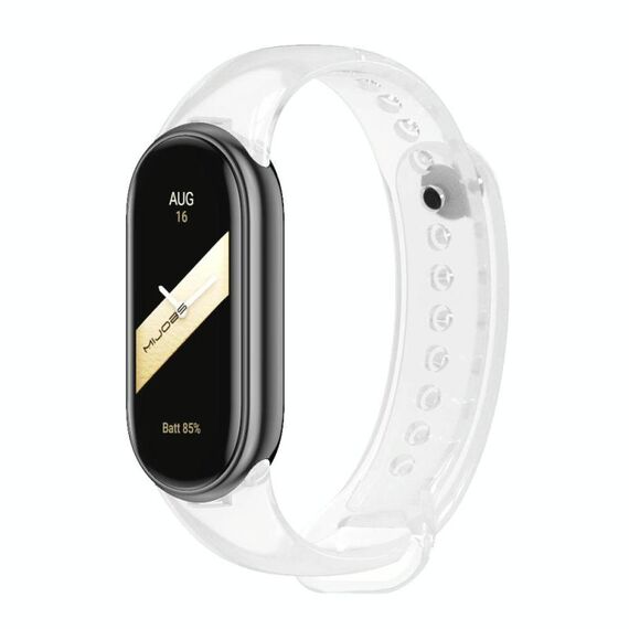 Per Xiaomi Smart Band 10/9/8 xDfind Cinturino in silicone tinta unita con fibbia in metallo (trasparente)