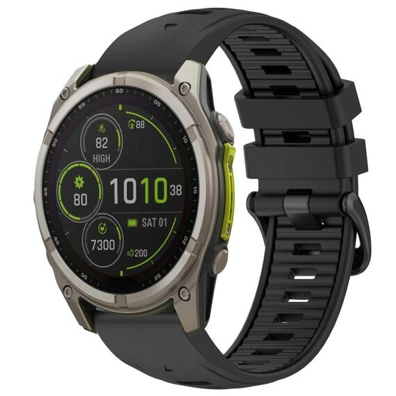 Cinturino in silicone con fibbia in acciaio a sgancio rapido bicolore per Garmin xDfind da 26 mm (nero)