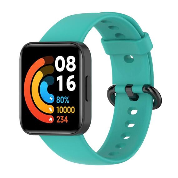 Per Redmi Watch 2 xDfind Cinturino integrato in silicone tinta unita (ciano)