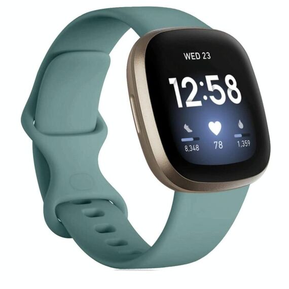 Cinturino in silicone per Fitbit Versa 4 / Versa 3 / Sense2 / Sense xDfind, taglia: S (verde pino)