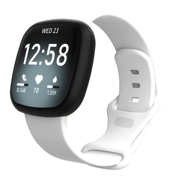Cinturino in silicone per Fitbit Versa 4 / Versa 3 / Sense2 / Sense xDfind, taglia: L (bianco)