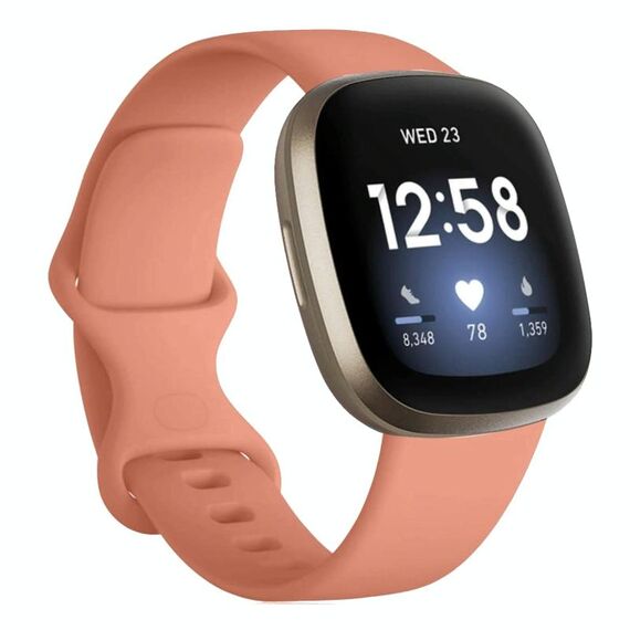 Cinturino in silicone per Fitbit Versa 4 / Versa 3 / Sense2 / Sense xDfind, taglia: L (rosa)