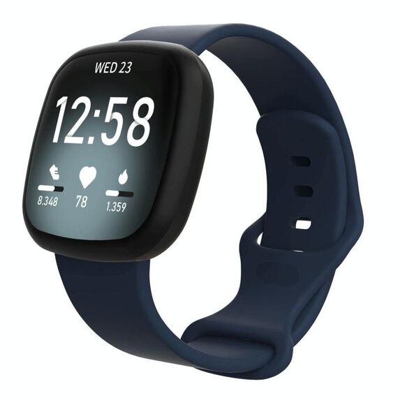 Cinturino in silicone per Fitbit Versa 4 / Versa 3 / Sense2 / Sense xDfind, taglia: L (blu navy)