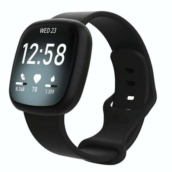 Cinturino in silicone per Fitbit Versa 4 / Versa 3 / Sense2 / Sense xDfind, taglia: L (nero)