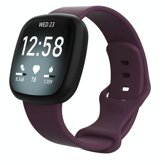 Cinturino in silicone per Fitbit Versa 4 / Versa 3 / Sense2 / Sense xDfind, taglia: L (viola scuro)
