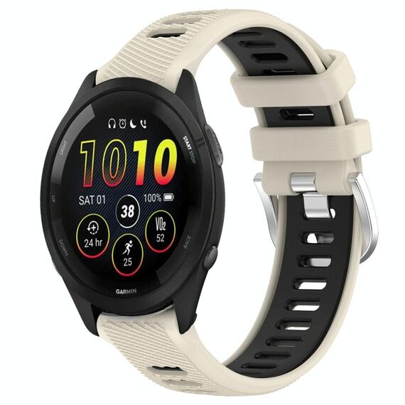 Cinturino in silicone con fibbia in acciaio bicolore per Garmin xDfind Sports da 20 mm (Starlight+Nero)