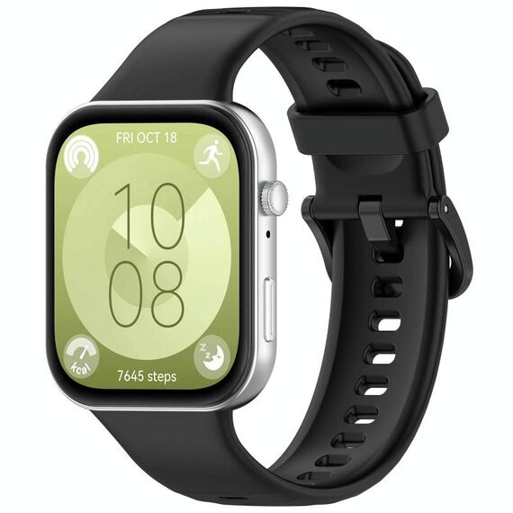 Per Huawei Watch Fit 3 trova il cinturino sportivo in silicone con fibbia colorata (nero)