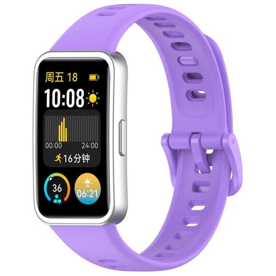 Cinturino per orologio in silicone lucido xDfind con bottone a pressione per Huawei Band 10/9/8 (viola)