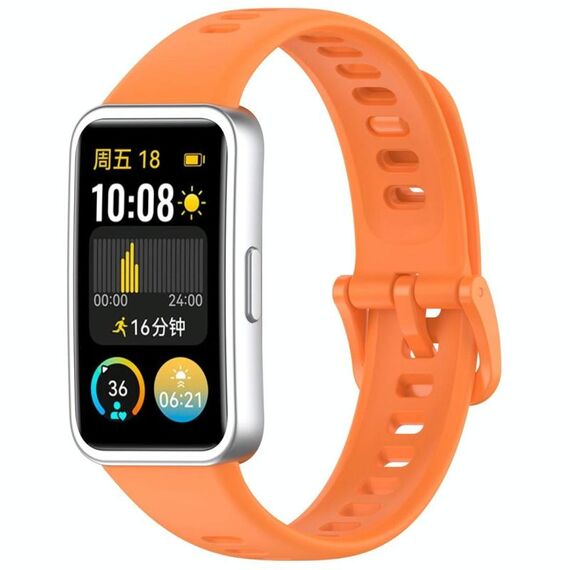 Cinturino per orologio in silicone lucido xDfind con bottone a pressione per Huawei Band 10/9/8 (arancione)