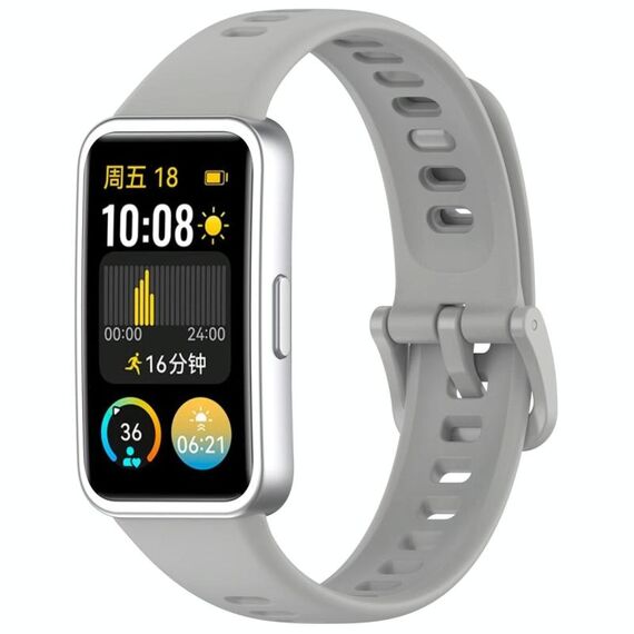 Cinturino per orologio in silicone lucido xDfind con bottone a pressione per Huawei Band 10/9/8 (grigio)