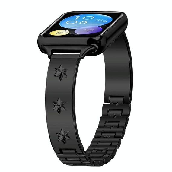 Cinturino in metallo con fiocco di neve e petali per Xiaomi Mi Band 8 Pro / Redmi Watch 4 (nero)