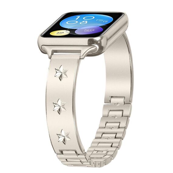 Per Xiaomi Mi Band 8 Pro / Redmi Watch 4, cinturino in metallo con motivo a fiocco di neve (Starlight)