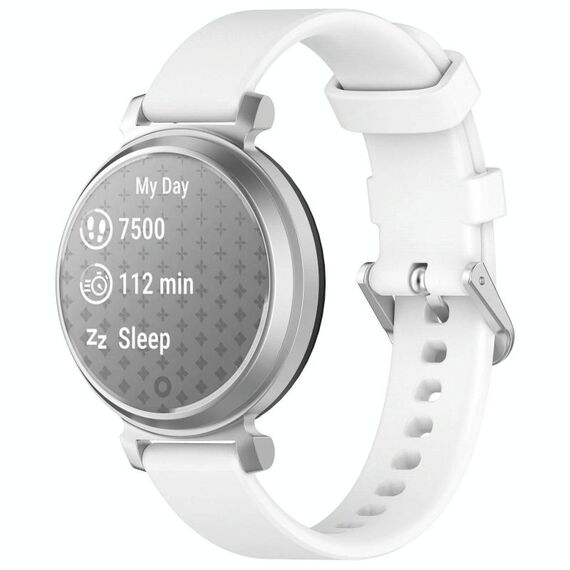 Cinturino in silicone con fibbia argentata a sgancio rapido per Garmin Lily 2 xDfind (bianco)