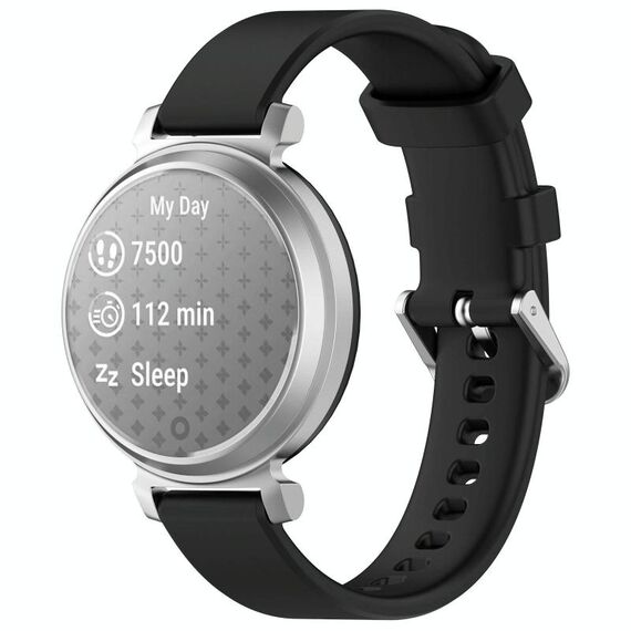Cinturino da polso in silicone con fibbia argentata a sgancio rapido per Garmin Lily 2 xDfind (nero)