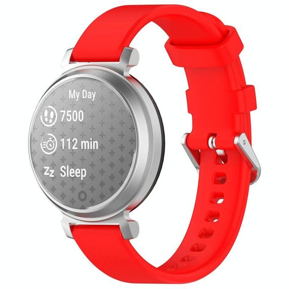Cinturino da polso in silicone con fibbia argentata a sgancio rapido per Garmin Lily 2 xDfind (rosso)