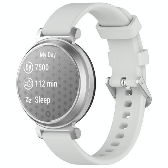 Cinturino in silicone con fibbia argentata a sgancio rapido per Garmin Lily 2 xDfind (grigio chiaro)