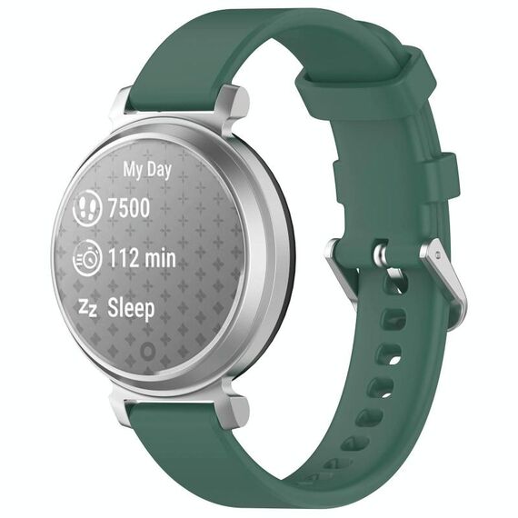 Cinturino in silicone con fibbia argentata a sgancio rapido per Garmin Lily 2 xDfind (verde scuro)