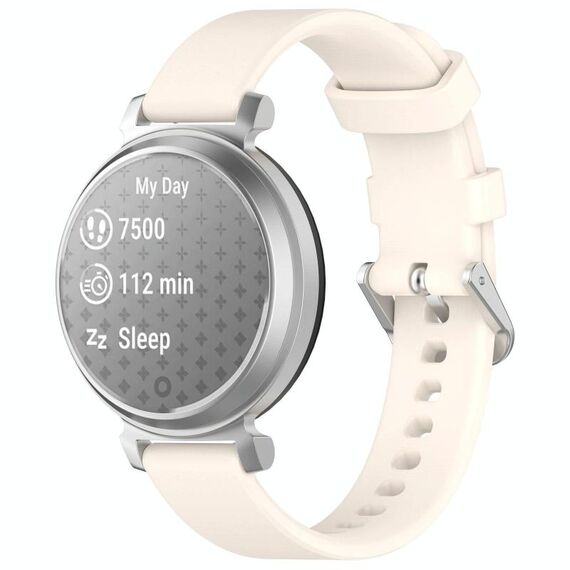 Cinturino da polso in silicone con fibbia argentata a sgancio rapido per Garmin Lily 2 xDfind (Starlight)