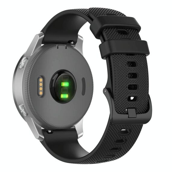 Cinturino per orologio in silicone tinta unita a quadri piccoli xDfind da 20 mm (nero)