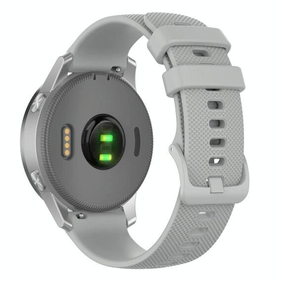 Cinturino per orologio in silicone tinta unita a quadri piccoli xDfind da 20 mm (grigio)