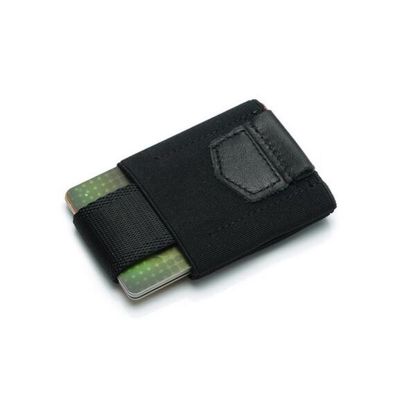 Porta carte di credito elastico per uomo e donna Porta carte di credito in pelle (nero)