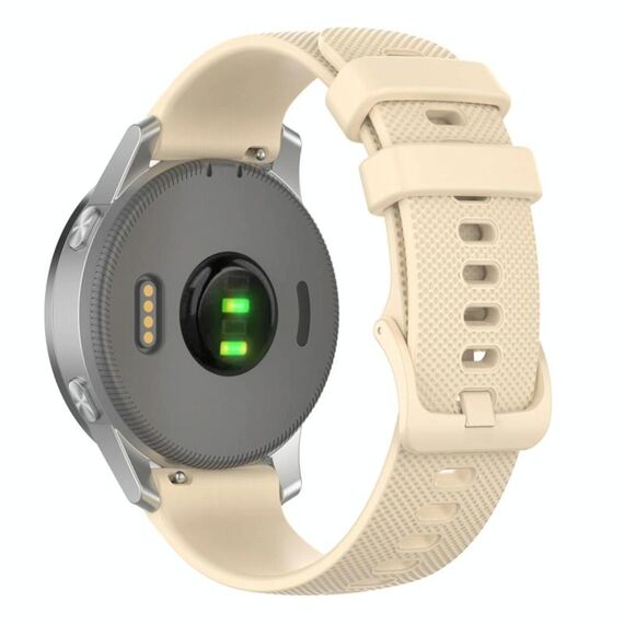 Cinturino per orologio in silicone tinta unita a quadri piccoli xDfind da 20 mm (beige)
