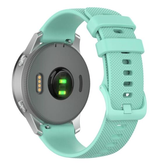Cinturino per orologio in silicone tinta unita a quadri piccoli xDfind da 20 mm (verde acqua)