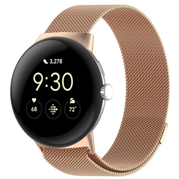 Cinturino magnetico in metallo milanese xDfind per Google Pixel Watch 3 da 45 mm (oro rosa)