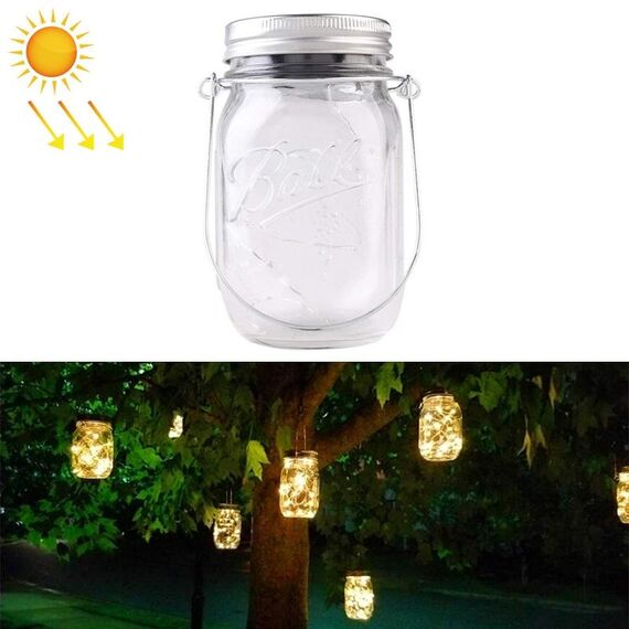 10 LED Solar Energy Mason Bottle Cap Lampada a sospensione Decorazione per esterni Luce da giardino, non includere il corpo della bottiglia (bianco caldo)