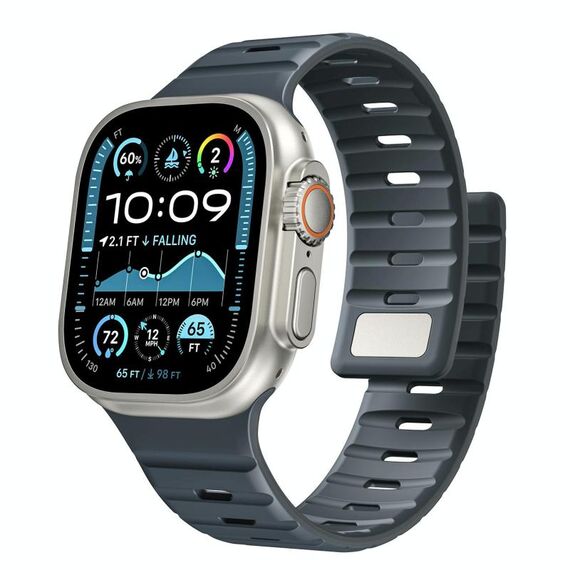 Cinturino magnetico in silicone Norman per Apple Watch 46 mm / 49 mm / 45 mm / 44 mm (colore mezzanotte)